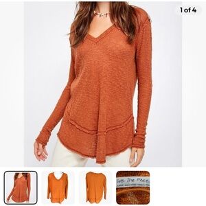 We The Free Women's Copper Hacci Knit Long-Sleeve Sweater-size L